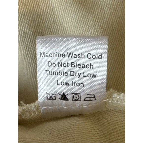 Tuckernuck Size S Beige Denim Pearl Snap Long Sleeve Cotton Shirt - Picture 9 of 9